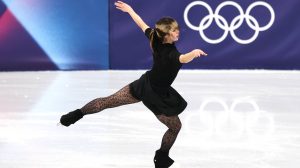 Woman skating in the Olympics